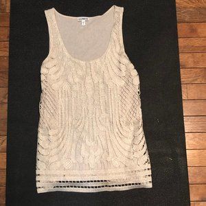 Gold lace tank top